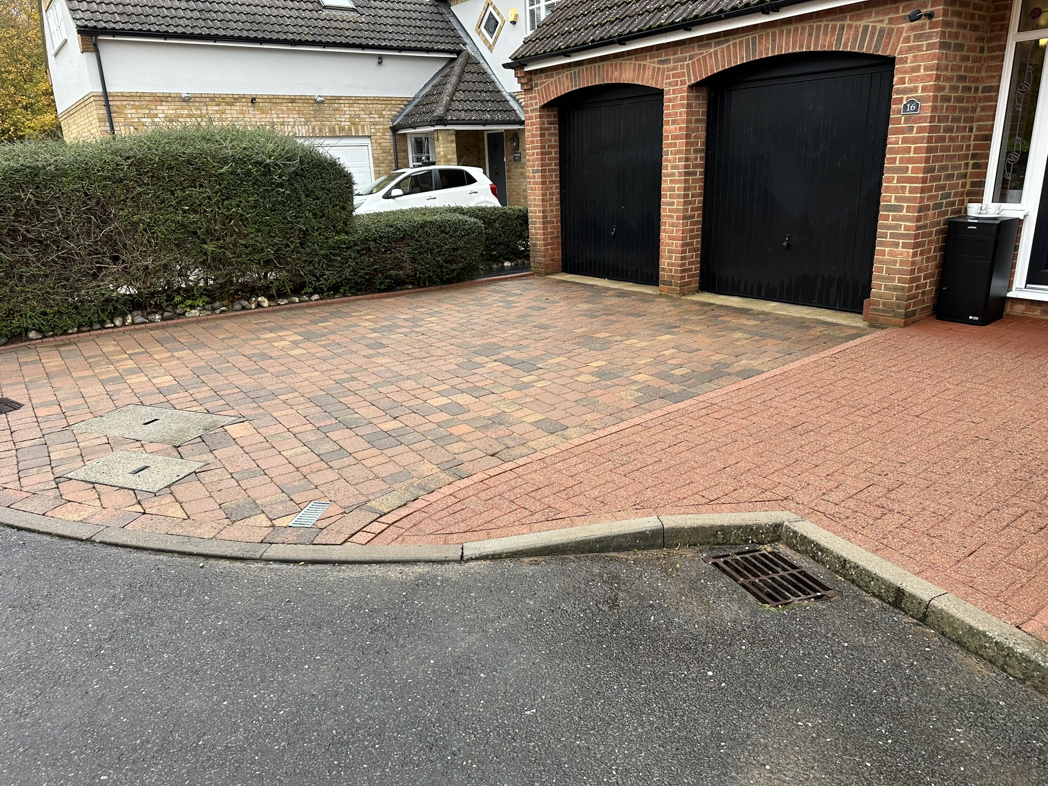 Patio after professional pressure washing – clean stone or paving