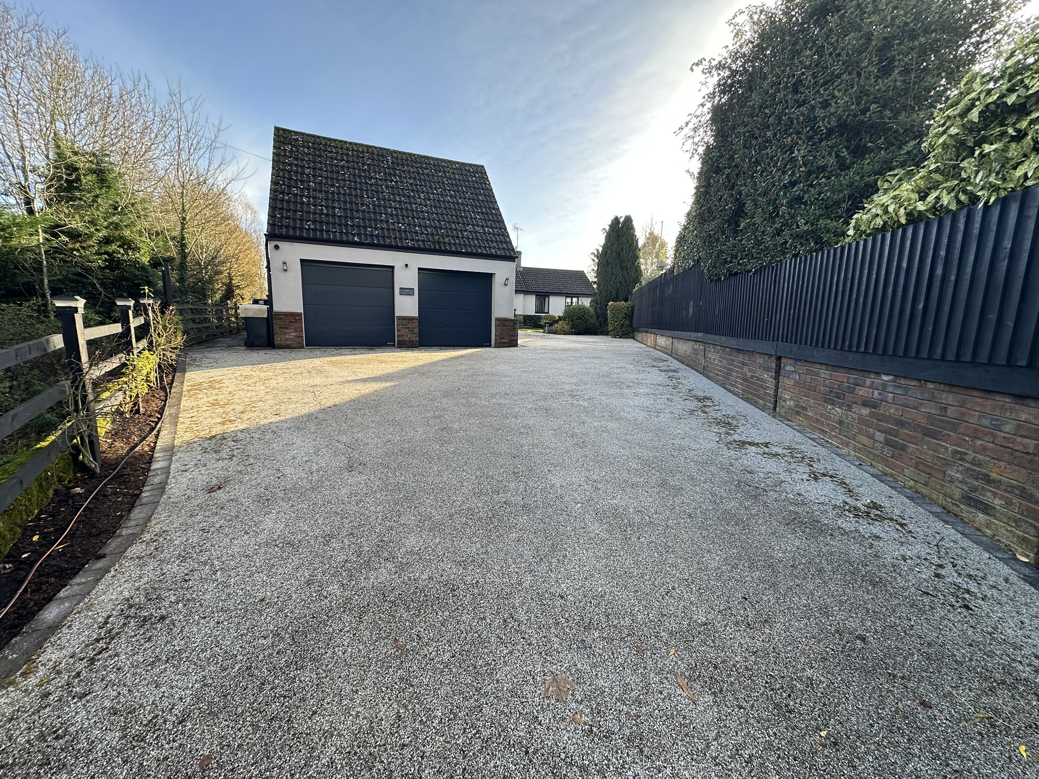 Driveway or patio surface before pressure washing