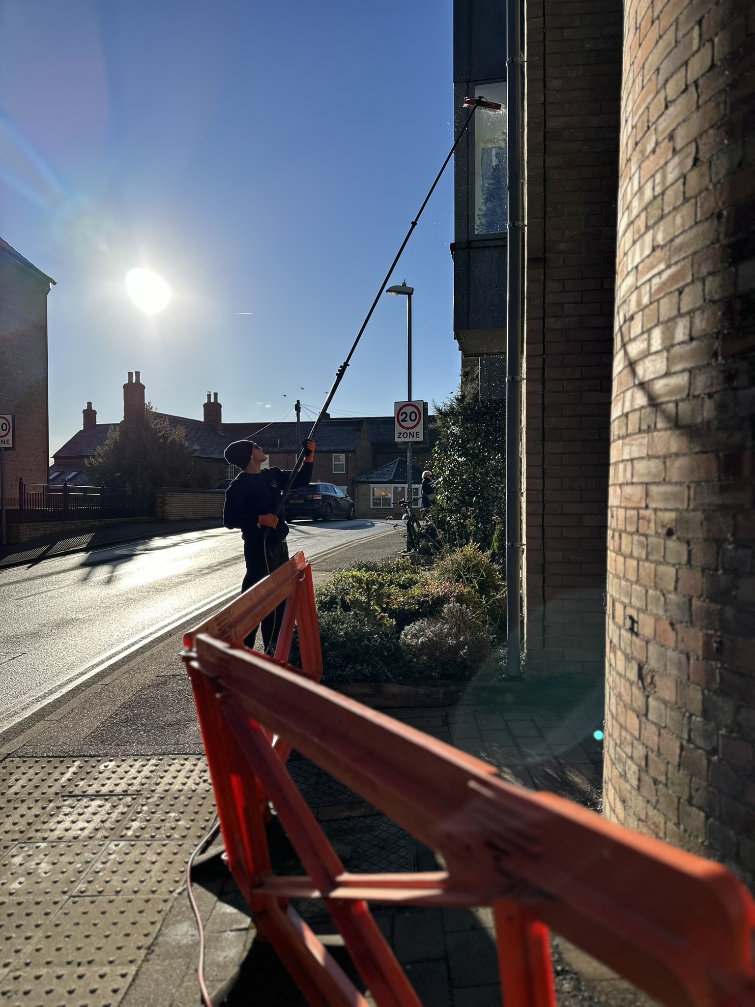 Clean windows on a residential property after professional window cleaning, Cambridgeshire